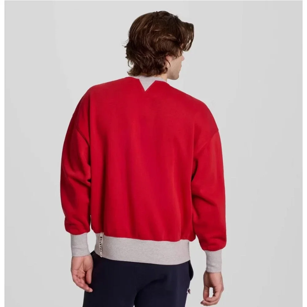 Champion Men's Physical Education Colorblocked Sweatshirt - Lava Falls SMALL